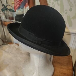 Vintage Black Bowler Hat